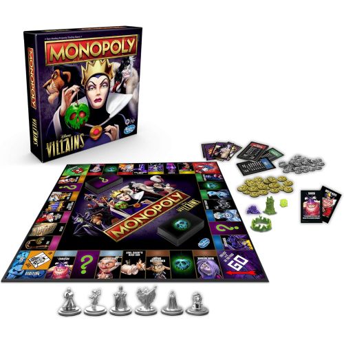 모노폴리 Monopoly: Disney Villains Edition Board Game for Kids Ages 8 and Up, Play as a Classic Disney Villain