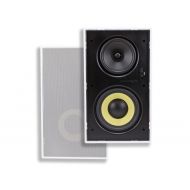 Monoprice 6.5-inch Dual Woofer Micro Flange In-Wall Speakers Pair - 80W Nominal, 160W Max
