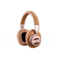 Monoprice SonicSolace Active Noise Cancelling Bluetooth Wireless Headphones, Champagne with Tan Over Ear Headphones