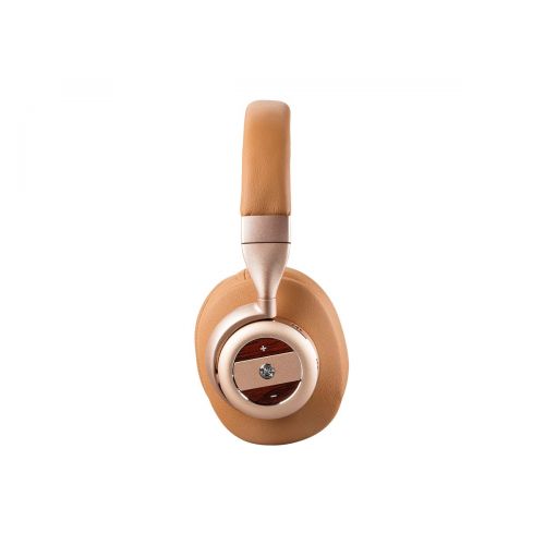  Monoprice SonicSolace Active Noise Cancelling Bluetooth Wireless Headphones, Champagne with Tan Over Ear Headphones