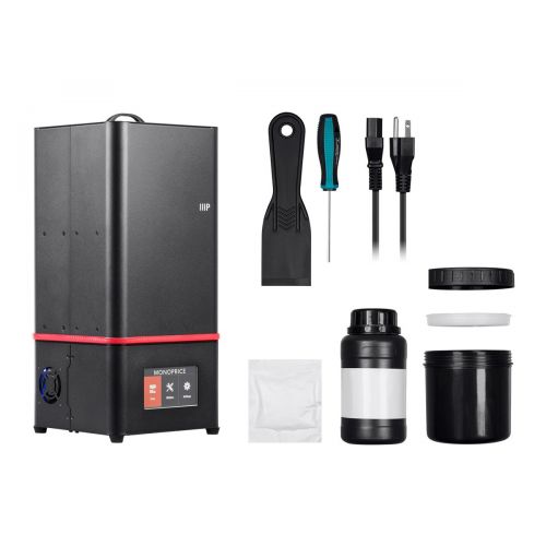  Monoprice Mini Deluxe SLA Resin UV 3D Printer With (120 x 70 x 200 mm) Build Area, Ultra High Resolution, LCD Touch Screen Display + Free 250ml Red Photopolymer Resin