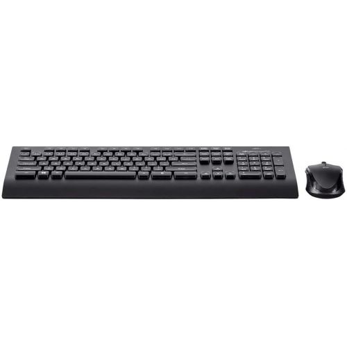  Monoprice Wireless Mouse and Keyboard with Palm Rest Combo Set - Black with Standard Layout, Folding Keyboard Feet - Workstream Collection