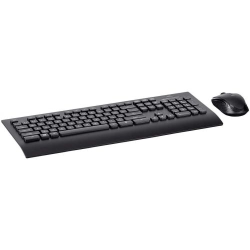  Monoprice Wireless Mouse and Keyboard with Palm Rest Combo Set - Black with Standard Layout, Folding Keyboard Feet - Workstream Collection