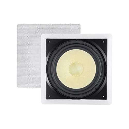  Monoprice Fiber in-Wall Speaker - 10 Inch (Each) 300W Subwoofer, Easy Installation and Paintable Grill - Caliber Series