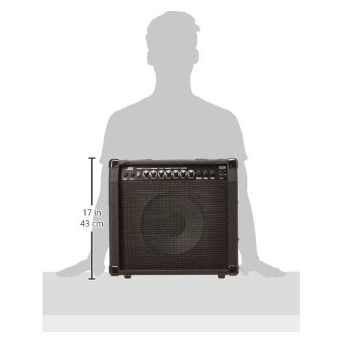  Monoprice 40-Watt 1x10 Guitar Combo Amplifier - Black with Spring Reverb, 10 inch 4-ohm Speaker, High & Low Inputs, Headphone Output For Electric Guitars