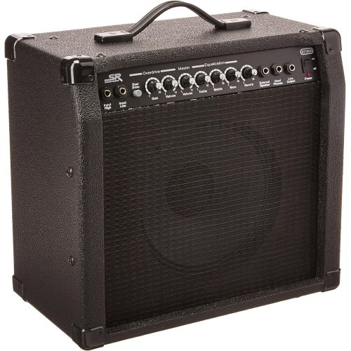  Monoprice 40-Watt 1x10 Guitar Combo Amplifier - Black with Spring Reverb, 10 inch 4-ohm Speaker, High & Low Inputs, Headphone Output For Electric Guitars