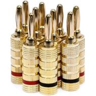 Monoprice Gold Plated Speaker Banana Plugs ? 5 Pairs ? Closed Screw Type, For Speaker Wire, Home Theater, Wall Plates And More