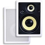 Monoprice 3-Way Fiber In-Wall Speakers - 8 Inch (Pair) With Removable And Paintable Grille - Caliber Series