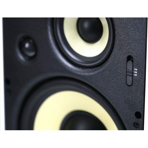  Monoprice 3-Way Fiber In-Wall Speakers - 8 Inch (Pair) With Removable And Paintable Grille - Caliber Series