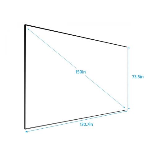  Monoprice 4K Fixed Frame Projection Screen Display - 150 inch | ISF, Ultra HD, 16:9, No Logo Ideal for Home Theater, Business, Movies, Presentations and More