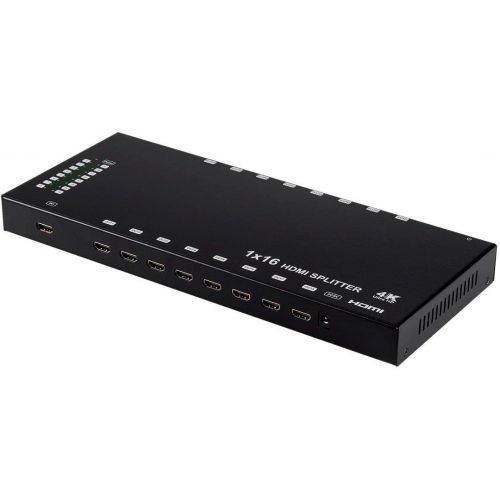  Monoprice Blackbird 4K 1X16 HDMI Splitter - Black | 4k @ 30Hz, HDCP 1.2 Compliant, 3D Support and Dolby TrueHD Support