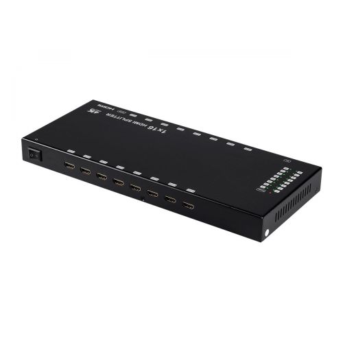  Monoprice Blackbird 4K 1X16 HDMI Splitter - Black | 4k @ 30Hz, HDCP 1.2 Compliant, 3D Support and Dolby TrueHD Support