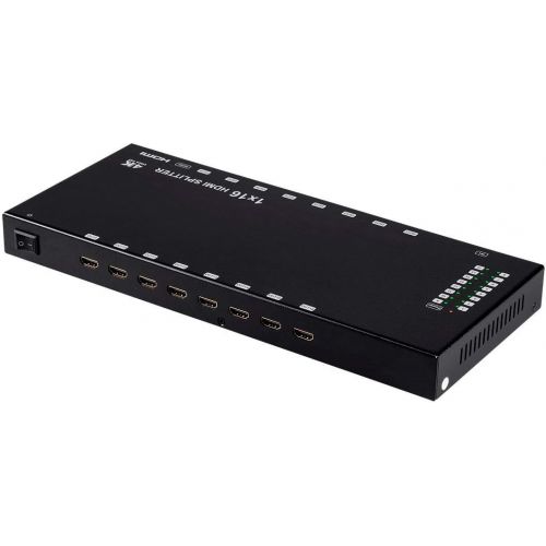  Monoprice Blackbird 4K 1X16 HDMI Splitter - Black | 4k @ 30Hz, HDCP 1.2 Compliant, 3D Support and Dolby TrueHD Support
