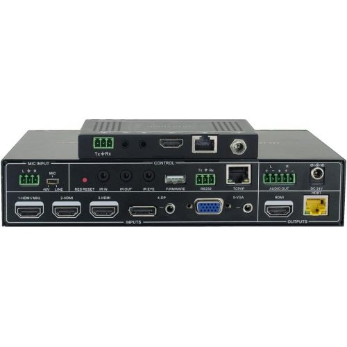  Monoprice Blackbird 4K HDBaseT 5x1 Seamless Presentation Switch and Scaler with IR, RS232