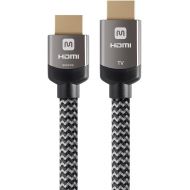 Monoprice Luxe Series Active High Speed HDMI Cable, 4K @ 60Hz, 18Gbps, 28AWG, YUV 4:2:0, CL3, 30ft, Gray