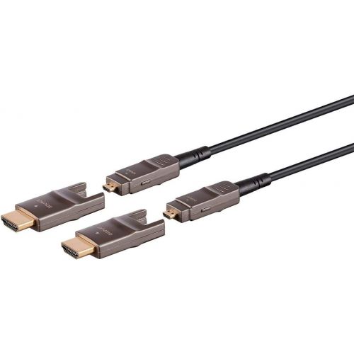  Monoprice SlimRun AV HDR High Speed HDMI Cable with Detachable Connectors - Black - 30 Feet | 4K @ 60Hz, HDR, 18Gbps, Fiber Optic, AOC, YUV 4:4:4, CMP Plenum