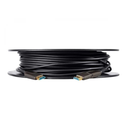  Monoprice SlimRun AV HDR High Speed HDMI Cable with Detachable Connectors - Black - 30 Feet | 4K @ 60Hz, HDR, 18Gbps, Fiber Optic, AOC, YUV 4:4:4, CMP Plenum