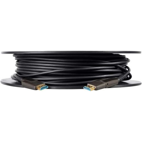  Monoprice SlimRun AV HDR High Speed HDMI Cable with Detachable Connectors - Black - 100 Feet | 4K @ 60Hz, HDR, 18Gbps, Fiber Optic, AOC, YUV 4:4:4, CMP Plenum