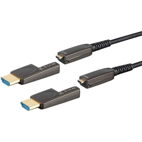  Monoprice SlimRun AV HDR High Speed HDMI Cable with Detachable Connectors - Black - 100 Feet | 4K @ 60Hz, HDR, 18Gbps, Fiber Optic, AOC, YUV 4:4:4, CMP Plenum