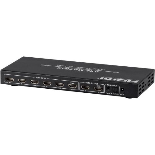  Monoprice Blackbird 4k 6x2 HDMI Matrix with Audio, HDCP 2.2