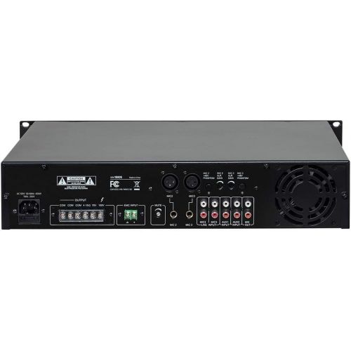  Monoprice 114886 Commercial Audio 120W 5ch 10070V Mixer Amp with Microphone Priority (NO Logo)