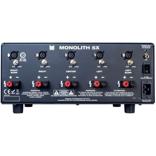  Monoprice Monolith Multi-Channel Power Amplifier - Black with 5x200 Watt Per Channel, XLR Inputs for Home Theater & Studio