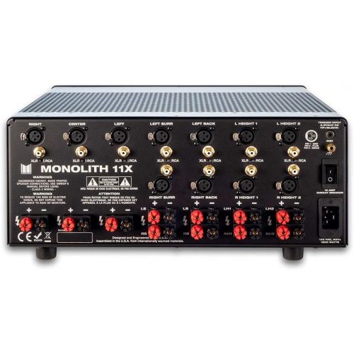  Monoprice Monolith Multi-Channel Power Amplifier - Black with 5x200 Watt Per Channel, XLR Inputs for Home Theater & Studio