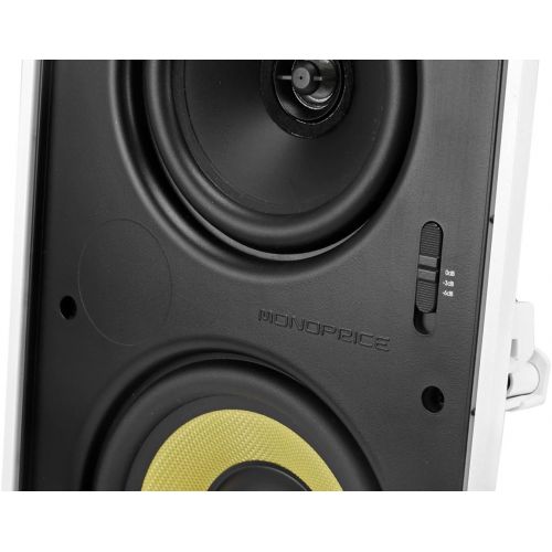  Monoprice Caliber In Wall Speakers 6.5 Inch Fiber 3-Way with Concentric MidHighs (pair) - 107604