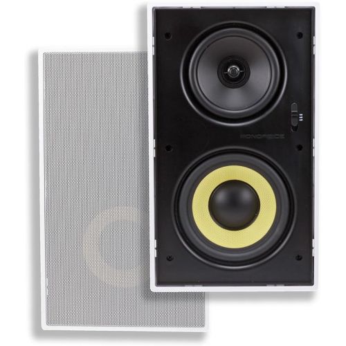  Monoprice Caliber In Wall Speakers 6.5 Inch Fiber 3-Way with Concentric MidHighs (pair) - 107604