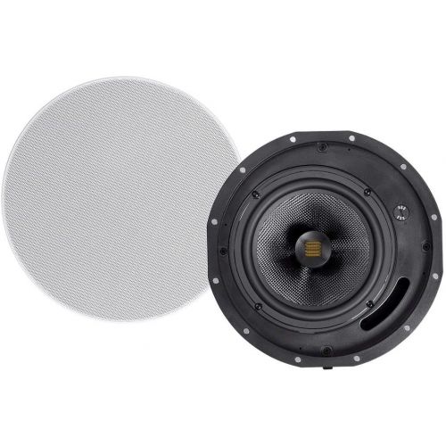  Monoprice Amber Ceiling Speakers 8-inch 2-Way Carbon Fiber with Ribbon Tweeter (Pair)