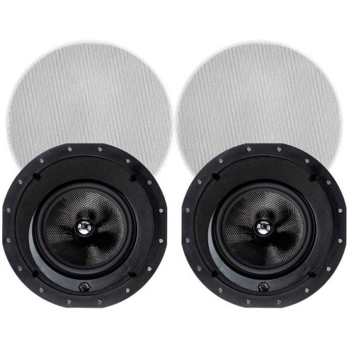  Monoprice Alpha in Ceiling Speakers 8 Inch Carbon Fiber 2-Way (Pair) - 113683