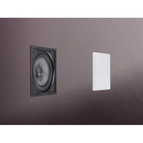  Monoprice in Wall Speaker 10 Inch (Each) Carbon Fiber, 300 Watt Subwoofer, Home Theater, Easy Install - Alpha Series