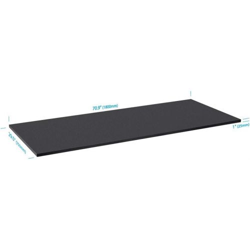  Monoprice Table Top 6 Feet Wide - Black Custom Sized for Sit-Stand Height Adjustable Riser Desk - Workstream Collection