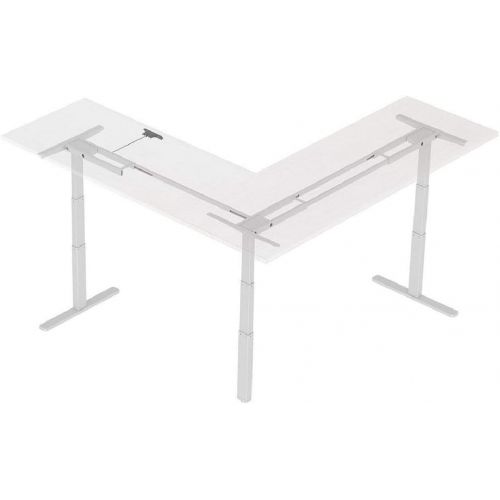  Monoprice Triple Motor Height Adjustable Sit-Stand Corner Desk Frame - Whtie | 3 Leg Corner, L Shaped Table Base, Programmable Memory Settings - Workstream Collection