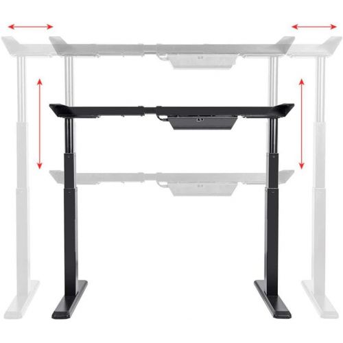  Monoprice Height Adjustable Sit Stand Riser Table Desk Frame - Black with Electric Dual Motor, Compatible with Desktops from 43 Inches Up to 87 Inches Wide - Workstream Collection