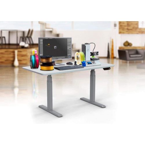  Monoprice Height Adjustable Sit Stand Riser Table Desk Frame - Black with Electric Dual Motor, Compatible with Desktops from 43 Inches Up to 87 Inches Wide - Workstream Collection