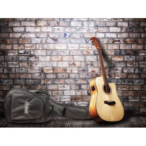  Monoprice Idyllwild Spruce Solid Top Acoustic Electric Guitar With Fishman Pickup Tuner and Heavy-Duty Gig Bag