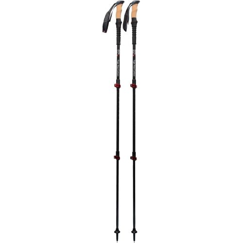  Mons Peak IX Tiger Paw Carbon Trekking Poles for Hiking, Trekking, Walking, Snowshoeing - Cork Grip, Ultralight, Collapsible and Adjustable Poles