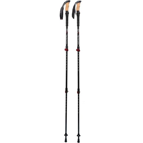  Mons Peak IX Tiger Paw Carbon Trekking Poles for Hiking, Trekking, Walking, Snowshoeing - Cork Grip, Ultralight, Collapsible and Adjustable Poles