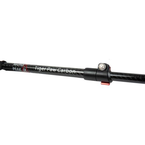  Mons Peak IX Tiger Paw Carbon Trekking Poles for Hiking, Trekking, Walking, Snowshoeing - Cork Grip, Ultralight, Collapsible and Adjustable Poles