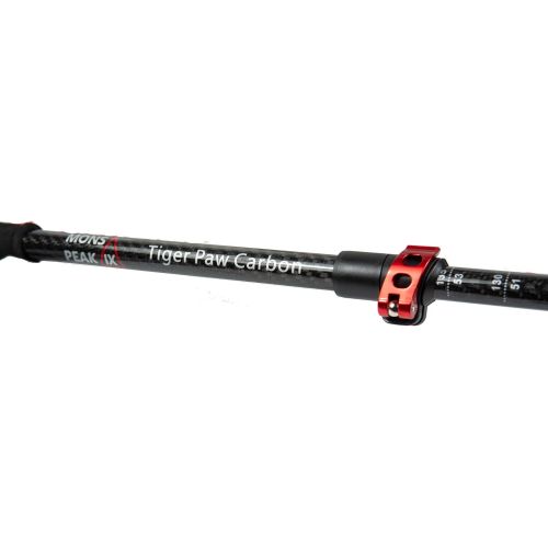  Mons Peak IX Tiger Paw Carbon Trekking Poles for Hiking, Trekking, Walking, Snowshoeing - Cork Grip, Ultralight, Collapsible and Adjustable Poles