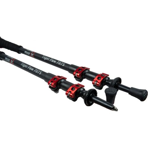  Mons Peak IX Tiger Paw 7075 Trekking Poles for Hiking, Trekking, Walking, Snowshoeing - Cork Grip, Collapsible, Adjustable and Lightweight Poles