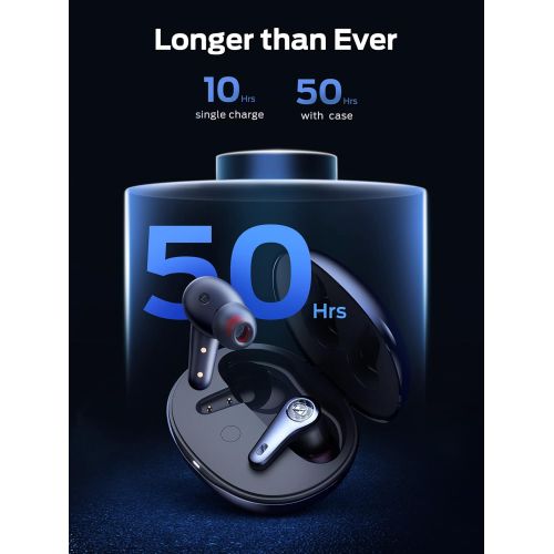  Monster Clarity 8.0 ANC Hybrid Active Noise Cancelling Wireless Earbuds, 42dB in-Ear Earphones Deep Bass with 6 Mics, Bluetooth 5.2, 50H Play Time with Wireless Charging Case for A