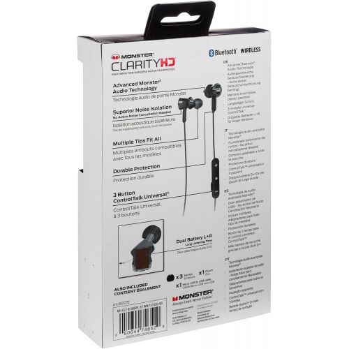  Monster Clarity HD in-Ear Bluetooth Headphones - Black and Black Platinum