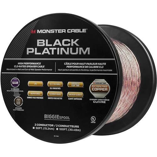  Monster Black Platinum CL Rated XP Clear Jacket Compact Speaker Cable (MC BPL XP-CI BIG-100 WW)