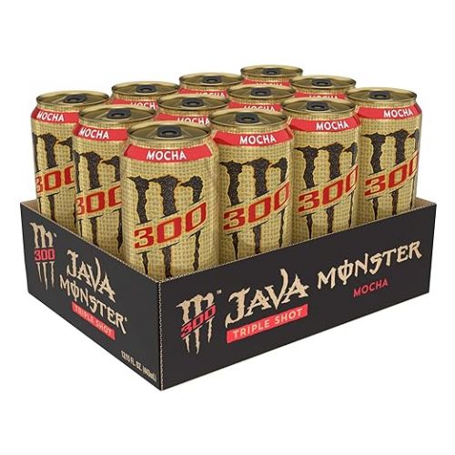  Monster Energy Java 300 Triple Shot Robust Coffee + Cream,15 Fl Oz (Pack of 12)