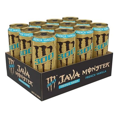  Monster Energy Java 300 Triple Shot Robust Coffee, French Vanilla, 15 Fl Oz (Pack of 12)