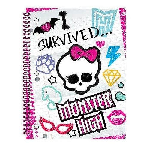 몬스터하이 Set 4 Ghoulishly Fabulous Monster High Wide Ruled Notebook Back to School