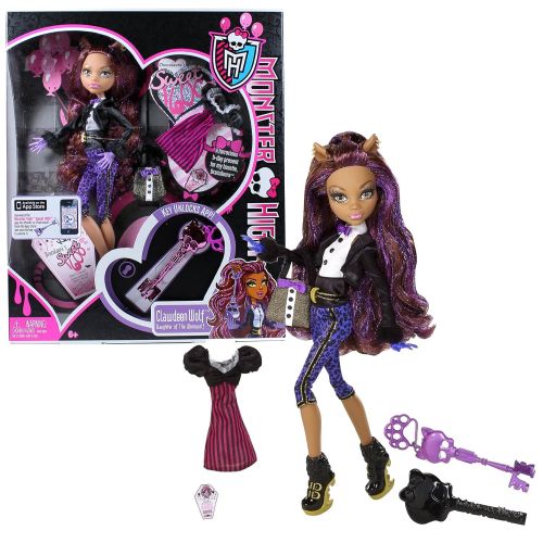 몬스터하이 Mattel Year 2011 Monster High Sweet 1600 Series 12 Inch Doll - Clawdeen Wolf Daughter of The Werewolf with 2 Pair of Outfits, Purse, Hairbrush and Skeleton Key