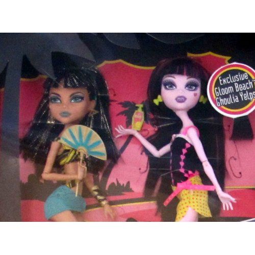 몬스터하이 Monster High GLOOM BEACH 5 DOLL SET w EXCLUSIVE GHOULIA YELPS, Draculaura, Cleo de Nile, Clawdeen Wolf & Frankie Stein (2011)